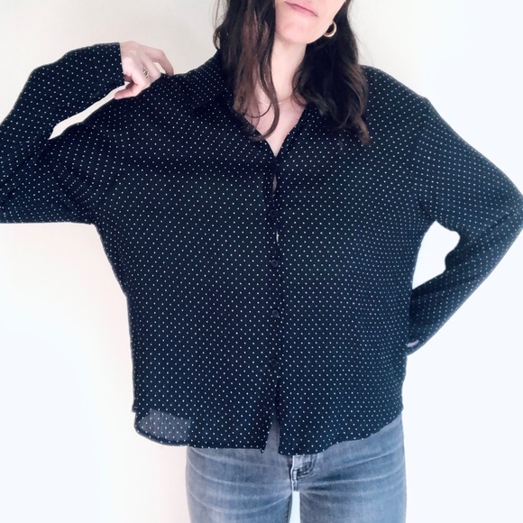 Polka dot silk button down - Picture 6 of 16